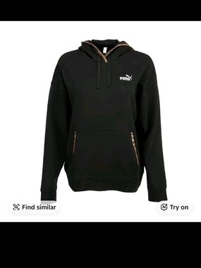 Puma Black Hoodie with Rose Gold Trim
